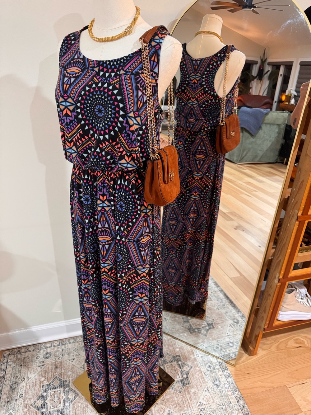 the zigzag stripe printed maxi dress